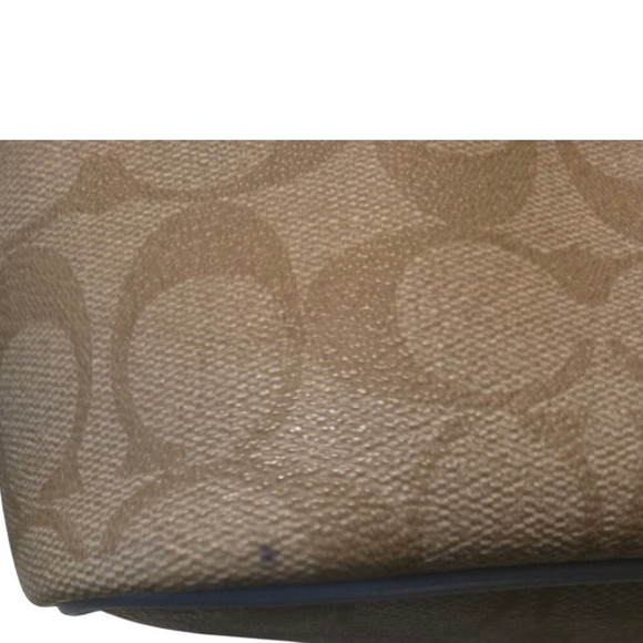 Coach Purse Womens Signature Carryall Drawstring Shoulder Tan Blue A2022-57842 - Picture 5 of 11